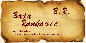 Baja Ranković vizit kartica